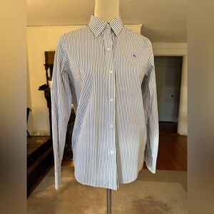 Lauren Ralph Lauren Button Down Dress Shirt. Blue and White Stripped. Size S.